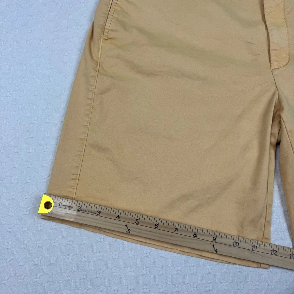 Orvis Chino Shorts Stretch Cotton Casual Mens 36 Light Yellow Khaki Classic Golf